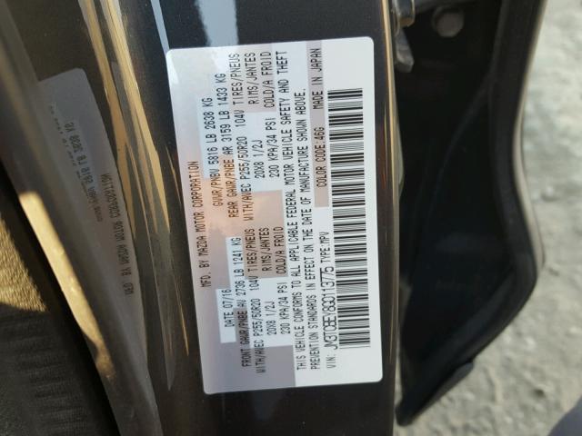 JM3TCBEY8G0113775 - 2016 MAZDA CX-9 SIGNA GRAY photo 10