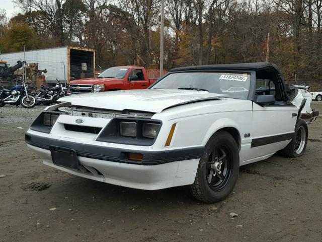 1FABP2739FF201990 - 1985 FORD MUSTANG LX WHITE photo 2