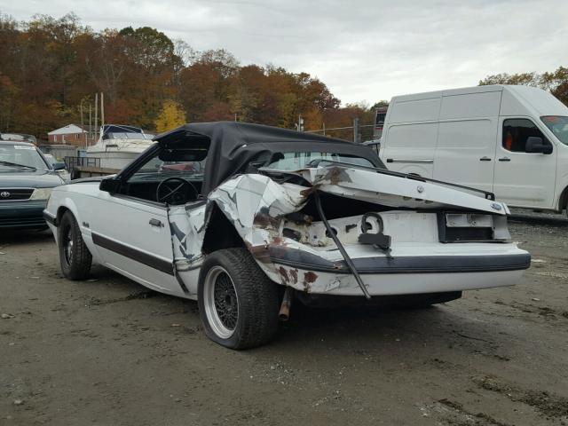 1FABP2739FF201990 - 1985 FORD MUSTANG LX WHITE photo 3