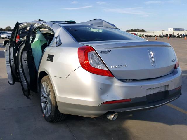 1LNHL9DK3DG607920 - 2013 LINCOLN MKS SILVER photo 3