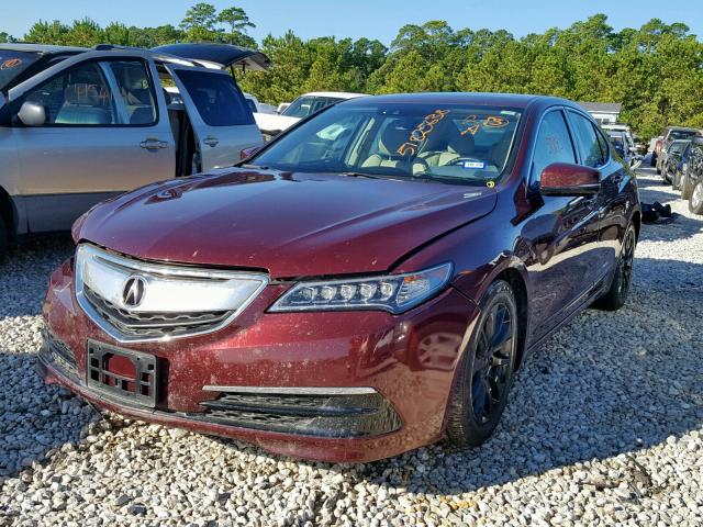 19UUB1F54FA002052 - 2015 ACURA TLX TECH MAROON photo 2