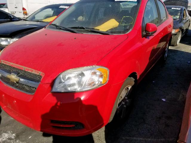 KL1TD5DE2BB159301 - 2011 CHEVROLET AVEO LS RED photo 2