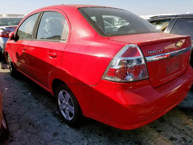 KL1TD5DE2BB159301 - 2011 CHEVROLET AVEO LS RED photo 3