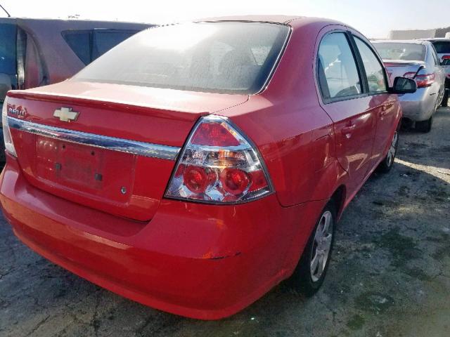 KL1TD5DE2BB159301 - 2011 CHEVROLET AVEO LS RED photo 4