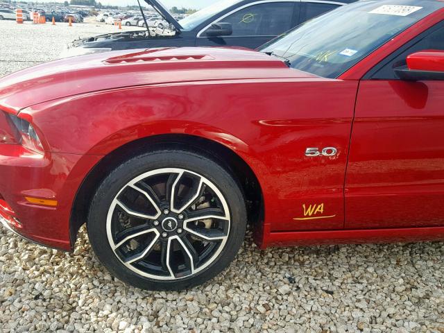 1ZVBP8CFXD5271270 - 2013 FORD MUSTANG GT RED photo 9