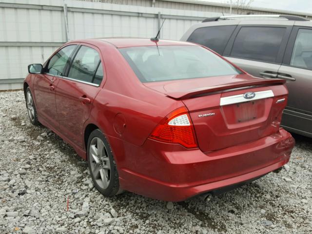 3FAHP0KC7AR426023 - 2010 FORD FUSION SPO RED photo 3