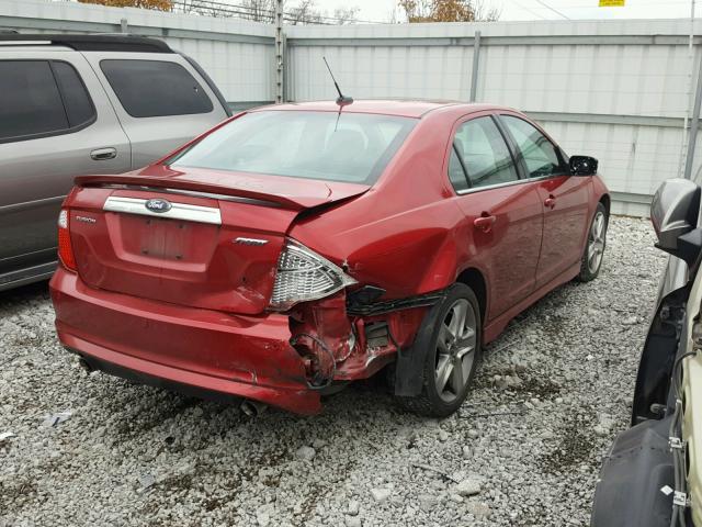 3FAHP0KC7AR426023 - 2010 FORD FUSION SPO RED photo 4