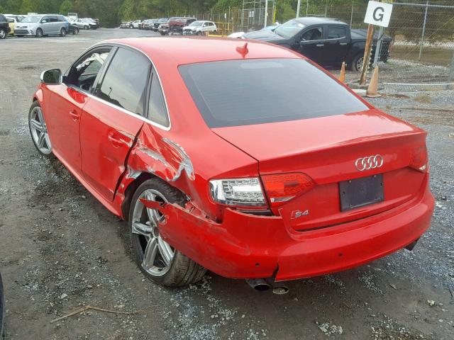 WAUKGAFL4AA047908 - 2010 AUDI S4 PRESTIG RED photo 3