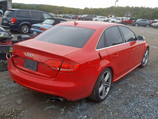 WAUKGAFL4AA047908 - 2010 AUDI S4 PRESTIG RED photo 4