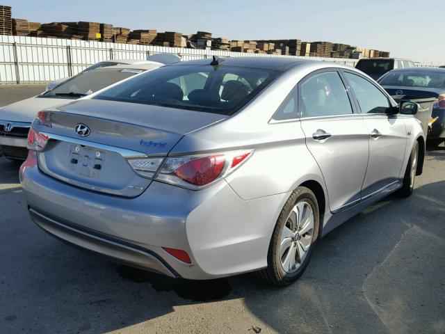 KMHEC4A4XFA125740 - 2015 HYUNDAI SONATA HYB SILVER photo 4