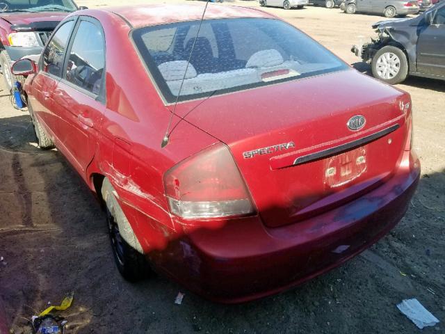 KNAFE221895667554 - 2009 KIA SPECTRA EX MAROON photo 3