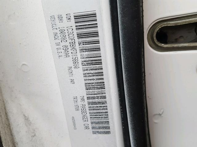 1C3CDFBBXFD158600 - 2015 DODGE DART SXT WHITE photo 10