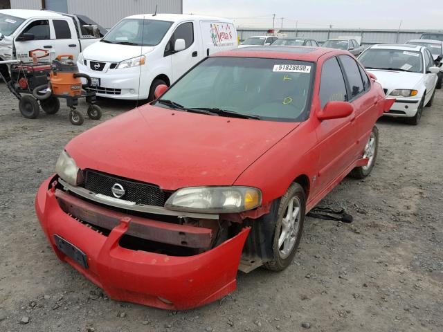 3N1AB51D82L708051 - 2002 NISSAN SENTRA SE- RED photo 2