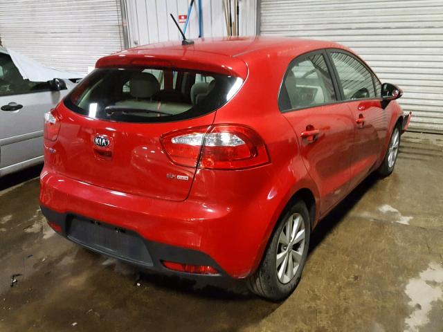 KNADN5A30D6151669 - 2013 KIA RIO EX RED photo 4