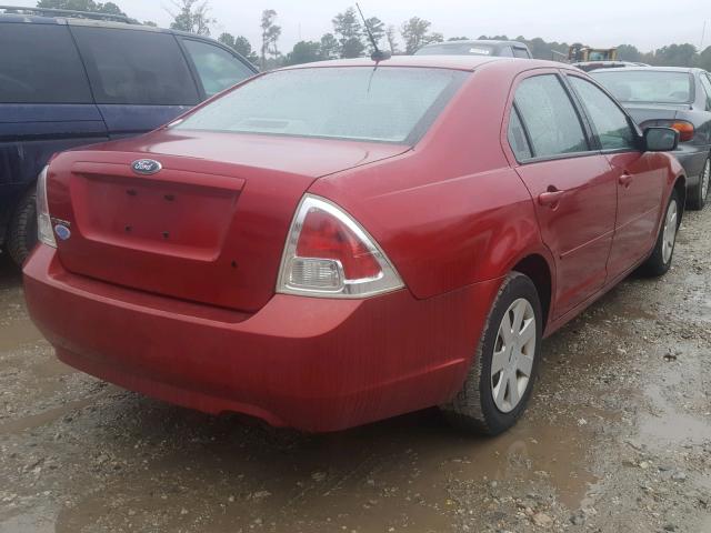 3FAHP06Z47R138712 - 2007 FORD FUSION S RED photo 4