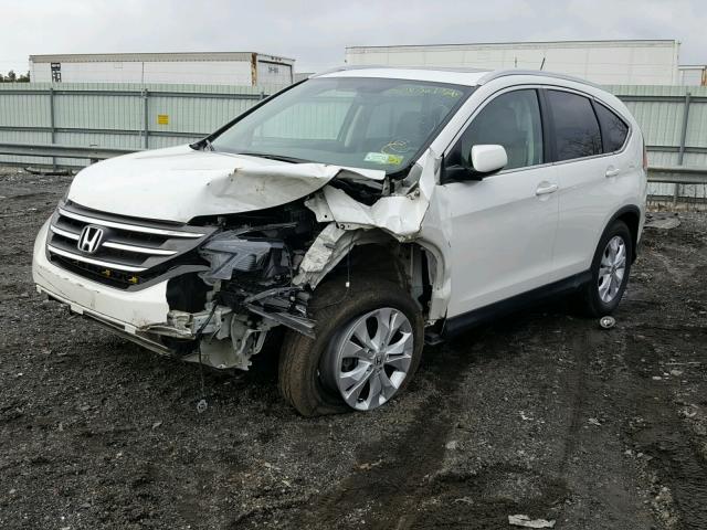 5J6RM4H77EL087934 - 2014 HONDA CR-V EXL WHITE photo 2