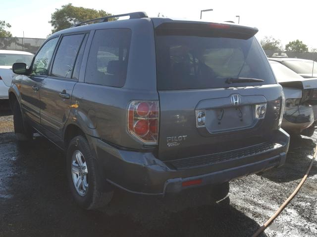 5FNYF28218B013999 - 2008 HONDA PILOT VP GRAY photo 3