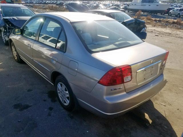 1HGES16553L016546 - 2003 HONDA CIVIC LX BEIGE photo 3