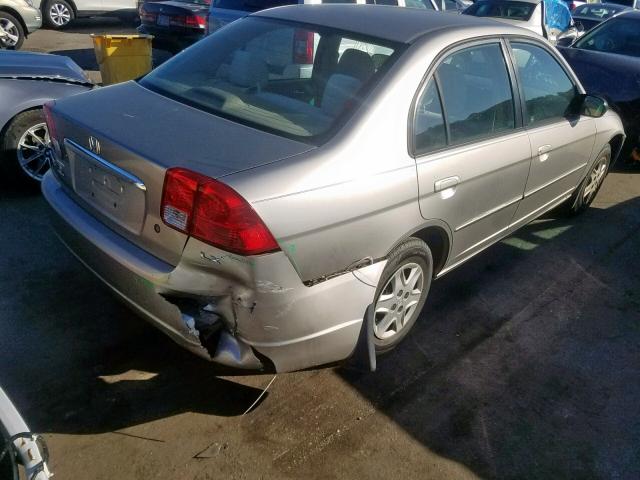 1HGES16553L016546 - 2003 HONDA CIVIC LX BEIGE photo 4