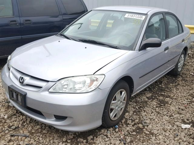 1HGES16305L019744 - 2005 HONDA CIVIC DX V SILVER photo 2