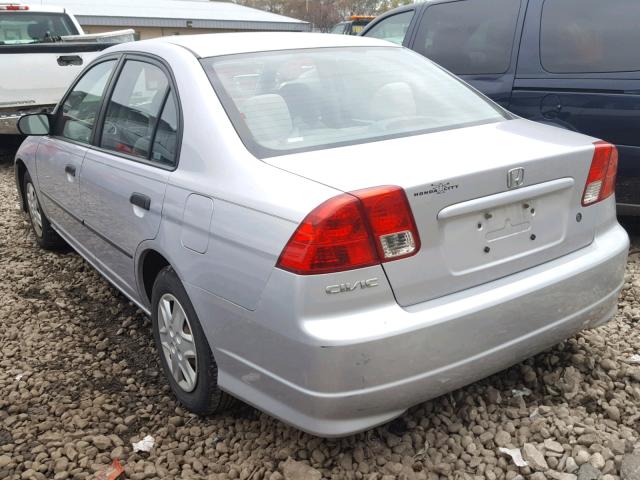 1HGES16305L019744 - 2005 HONDA CIVIC DX V SILVER photo 3