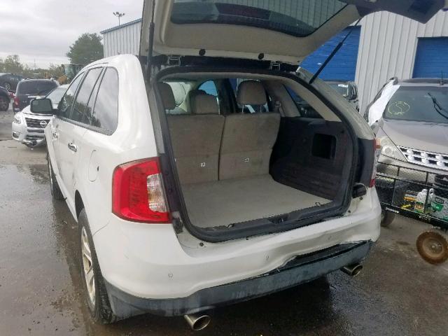 2FMDK3JC7BBA25092 - 2011 FORD EDGE SEL WHITE photo 3