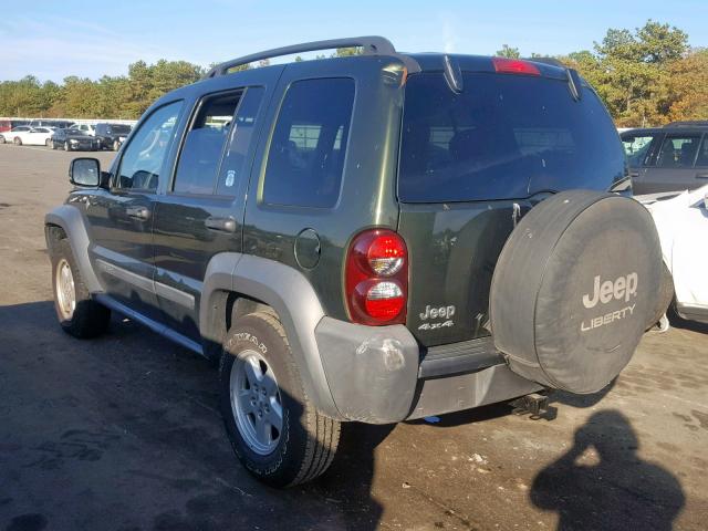 1J4GL48K06W227787 - 2006 JEEP LIBERTY SP GREEN photo 3