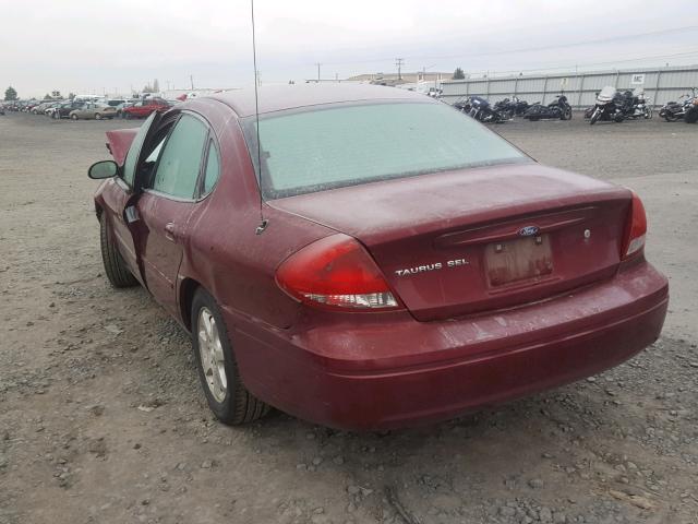 1FAFP56U27A146648 - 2007 FORD TAURUS SEL BURGUNDY photo 3