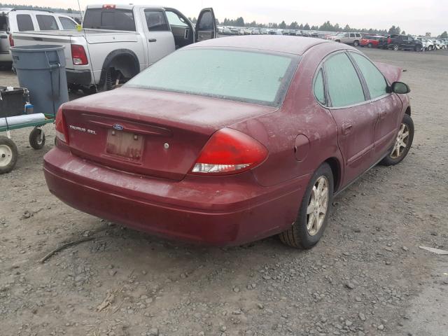 1FAFP56U27A146648 - 2007 FORD TAURUS SEL BURGUNDY photo 4