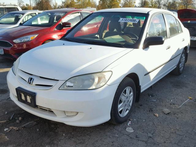 1HGES16335L020838 - 2005 HONDA CIVIC DX V WHITE photo 2