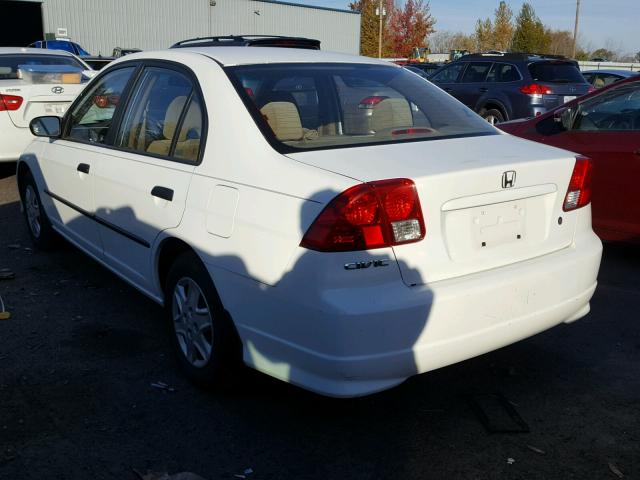 1HGES16335L020838 - 2005 HONDA CIVIC DX V WHITE photo 3