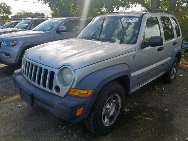 1J4GL48K97W710454 - 2007 JEEP LIBERTY SP GRAY photo 2