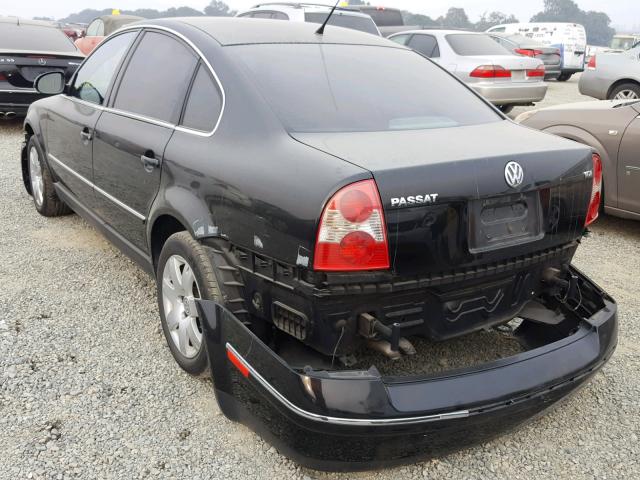 WVWAE63B45P058911 - 2005 VOLKSWAGEN PASSAT GLS BLACK photo 3