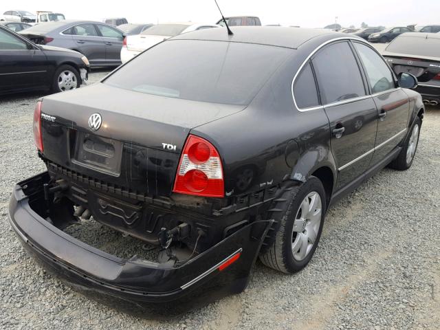 WVWAE63B45P058911 - 2005 VOLKSWAGEN PASSAT GLS BLACK photo 4