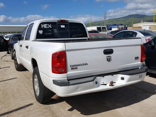 1D7HE48N47S198680 - 2007 DODGE DAKOTA QUA WHITE photo 3