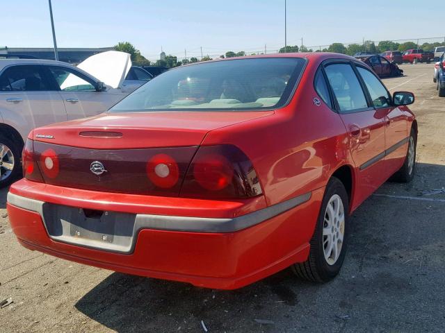 2G1WF55E929232432 - 2002 CHEVROLET IMPALA RED photo 4