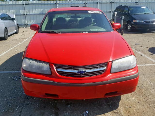 2G1WF55E929232432 - 2002 CHEVROLET IMPALA RED photo 9