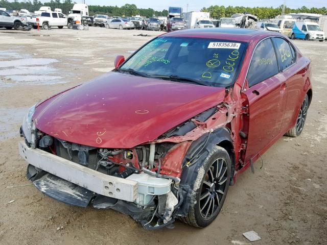 JTHCK262865000141 - 2006 LEXUS IS 250 RED photo 2