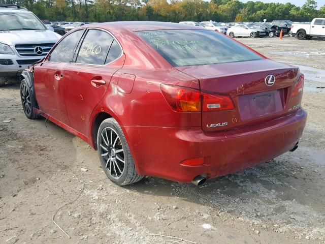 JTHCK262865000141 - 2006 LEXUS IS 250 RED photo 3