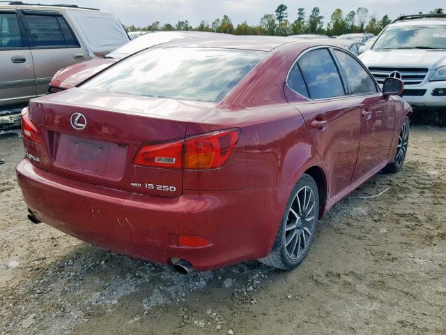 JTHCK262865000141 - 2006 LEXUS IS 250 RED photo 4