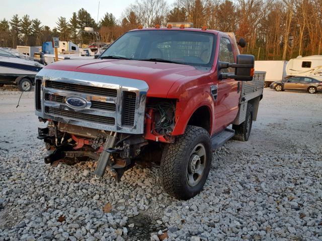 1FTWF31598EC34043 - 2008 FORD F350 SRW S RED photo 2