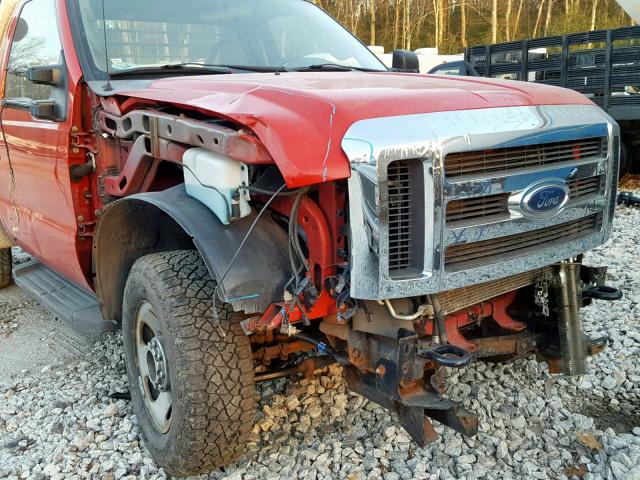 1FTWF31598EC34043 - 2008 FORD F350 SRW S RED photo 9