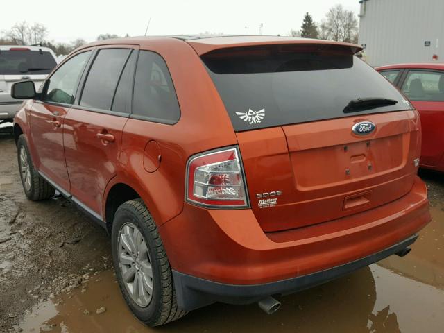 2FMDK48CX8BA23499 - 2008 FORD EDGE SEL ORANGE photo 3