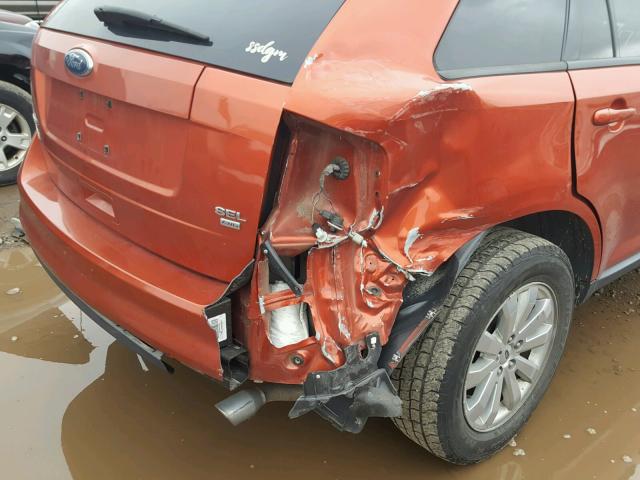 2FMDK48CX8BA23499 - 2008 FORD EDGE SEL ORANGE photo 9