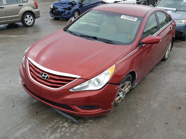 5NPEB4AC9DH642662 - 2013 HYUNDAI SONATA GLS MAROON photo 2