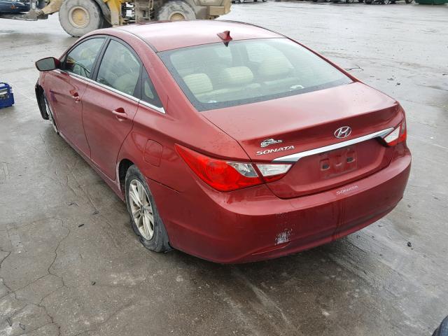 5NPEB4AC9DH642662 - 2013 HYUNDAI SONATA GLS MAROON photo 3