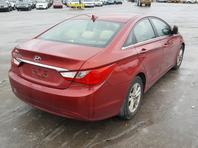 5NPEB4AC9DH642662 - 2013 HYUNDAI SONATA GLS MAROON photo 4