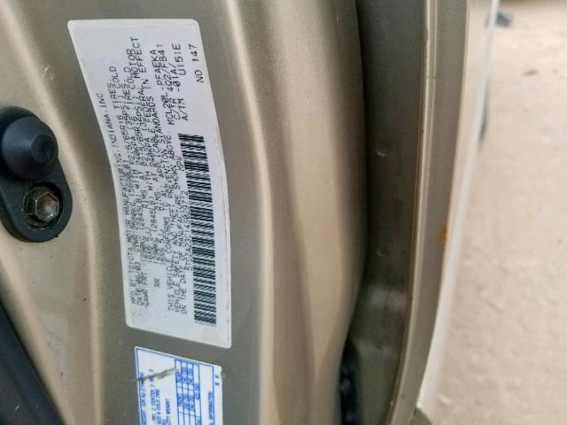 5TDZA23C14S029712 - 2004 TOYOTA SIENNA CE GOLD photo 10