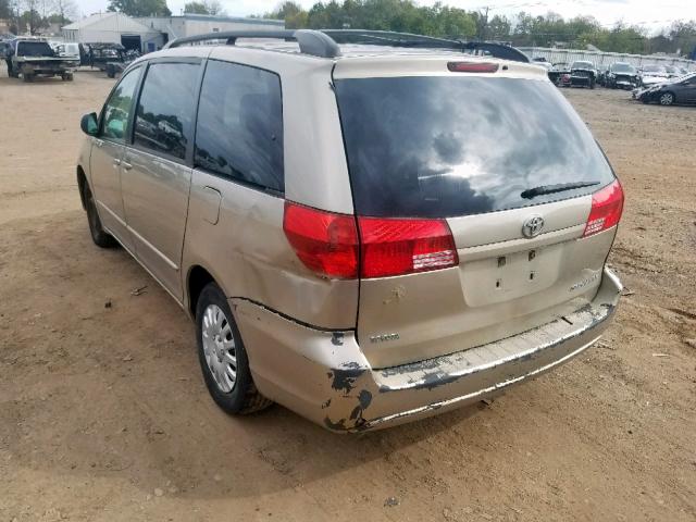 5TDZA23C14S029712 - 2004 TOYOTA SIENNA CE GOLD photo 3