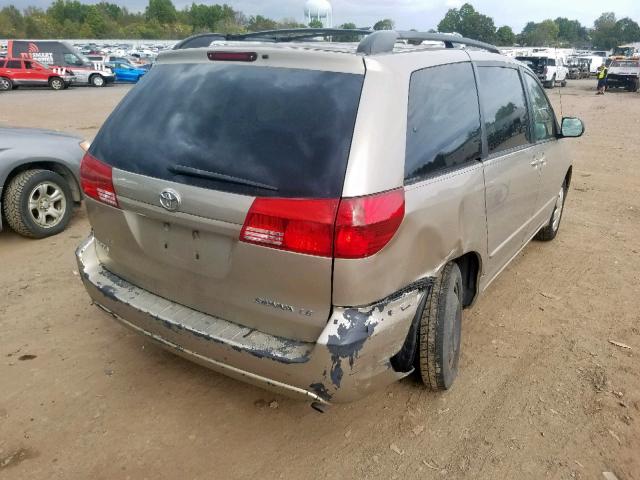 5TDZA23C14S029712 - 2004 TOYOTA SIENNA CE GOLD photo 4